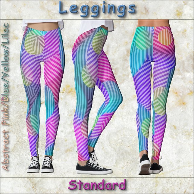 Leggings LÉGUMES - Abstrait rose/bleu/jaune/Lilac (Créateur téléchargé)