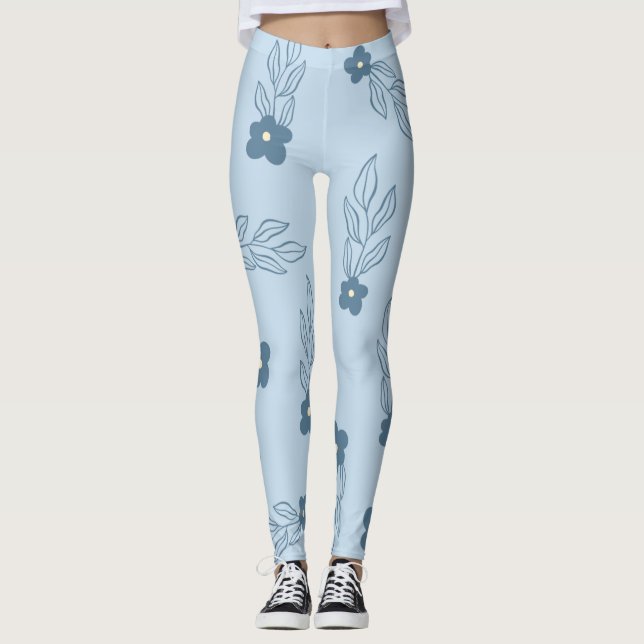 LEGGINGS LÉGUMES FLORAUX BLEUS (Devant)