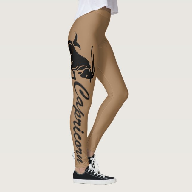 LEGGINGS LÉGUMES GRAPHIQUES NOIRS ET CAPRICORNES BROWN (Droite)