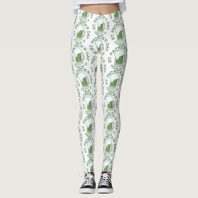 Leggings légumineuses à bière verte en st patrick (Devant)