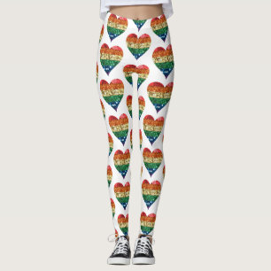 Leggings légumineuses à coeur arc-en-ciel