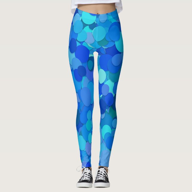 Leggings légumineuses à confettis bleu (Devant)