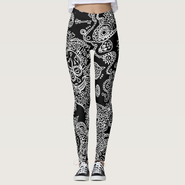 Leggings Légumineuses à crâne de sucre (Devant)
