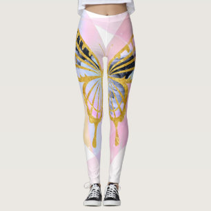 Leggings Légumineuses à papillon d'or Faux
