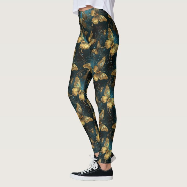 Leggings Légumineuses à papillons d'or (Gauche)