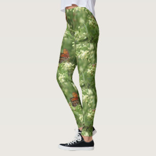Leggings Légumineuses à papillons orange avec nom personnal