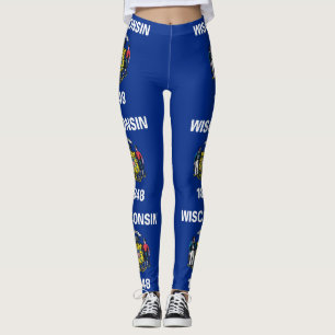 Leggings Légumineuses avec drapeau de l'État du Wisconsin, 