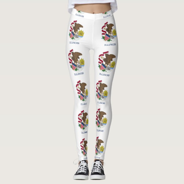 Leggings Légumineuses avec drapeau de l'Illinois State, Éta (Devant)