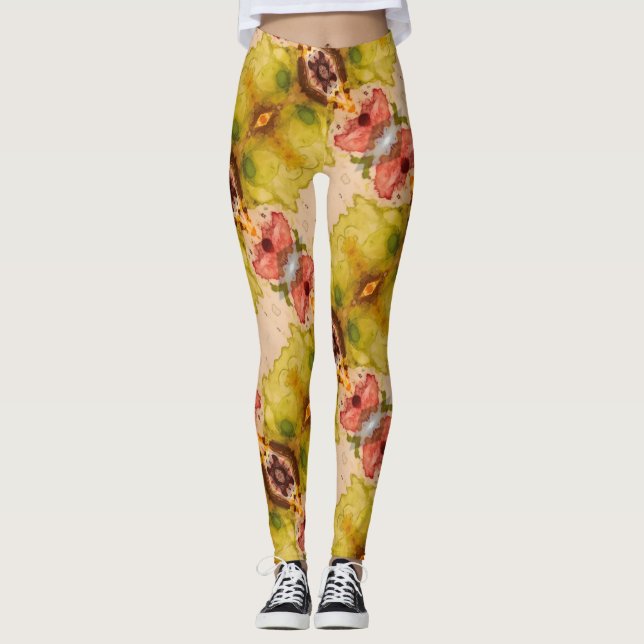 Leggings Légumineuses d'aquarelle dans les pantalons Abstra (Devant)