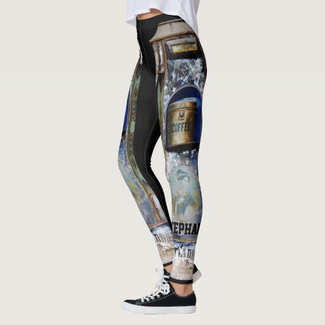 Leggings Légumineuses de CAFÉ avec nom personnalisé (Gauche)