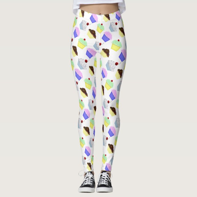 Leggings Légumineuses de cupcakes (Devant)