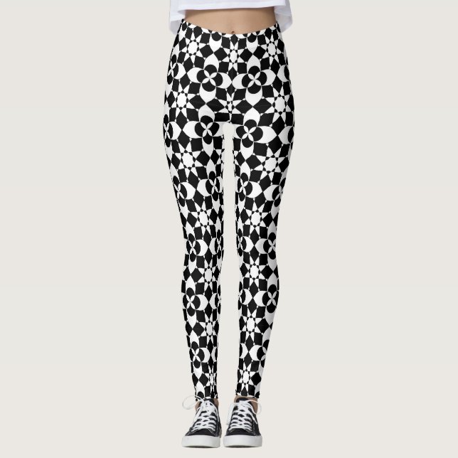 Leggings légumineuses de fleurs et d'étoiles (Devant)