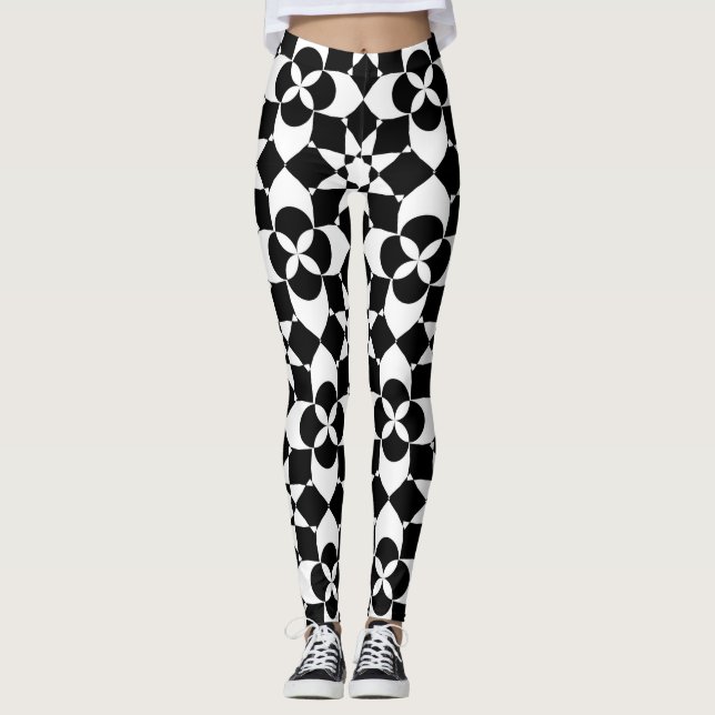 Leggings légumineuses de fleurs et d'étoiles (Devant)
