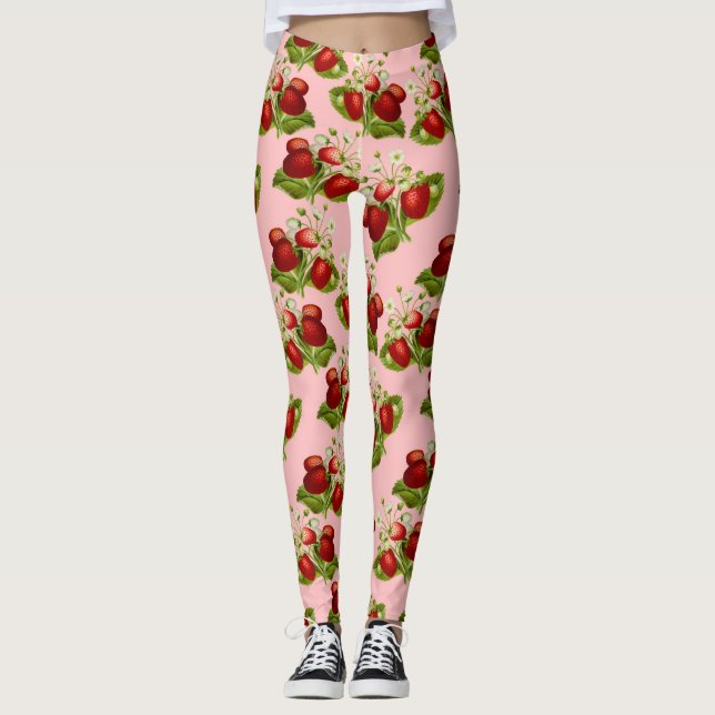 Leggings Légumineuses de fraises vintages (Devant)