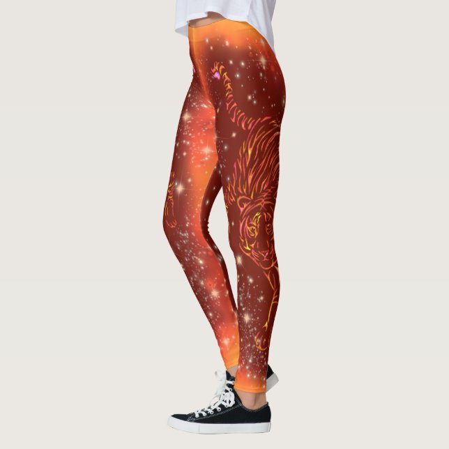 Leggings Légumineuses De Tigre Courant En Galaxie Starry Ni (Gauche)