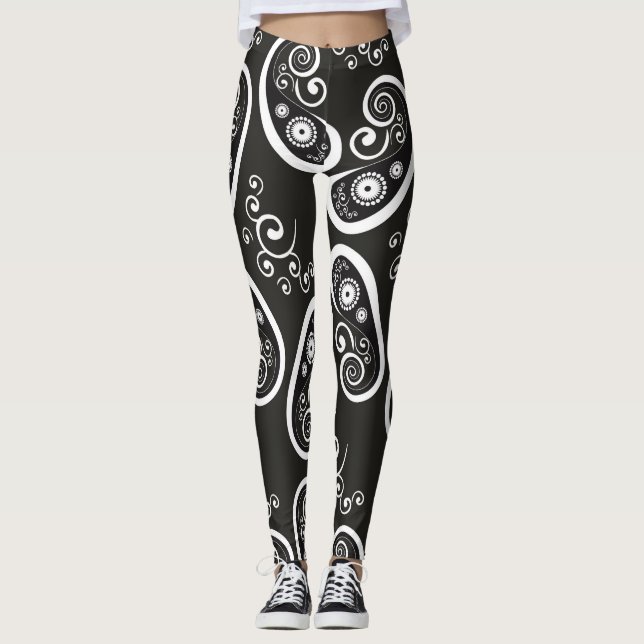 Leggings Légumineuses en cachemire noir (Devant)