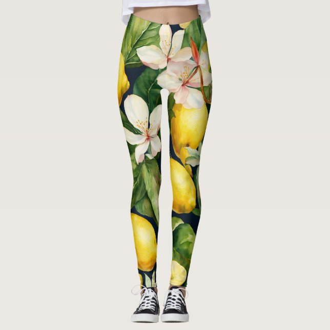 Leggings légumineuses en jaune citron et vert (Devant)