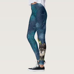 Leggings Légumineuses finlandaises Lapphund (tons bleus)