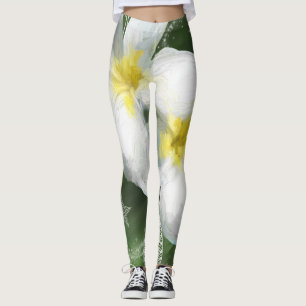 Leggings Légumineuses Frangapangie en vert et blanc