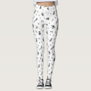 Leggings Légumineuses jambières de Chouette noire et blanch