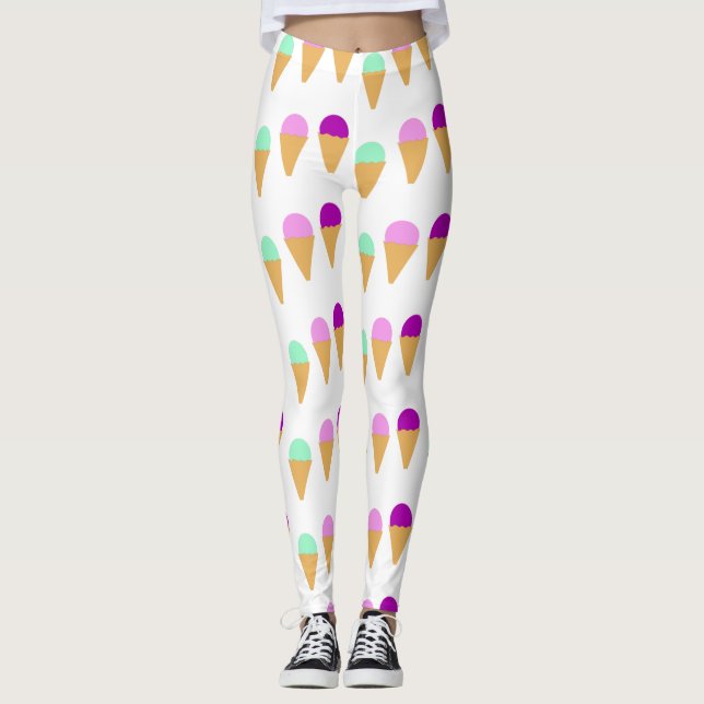 Leggings Légumineuses Motifs à la crème glacée (Devant)