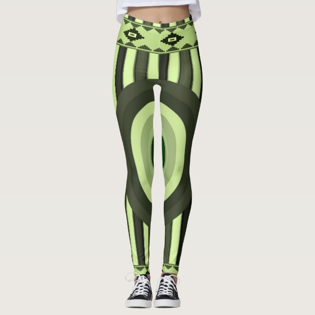Leggings légumineuses noires vertes (Devant)