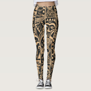 Leggings Légumineuses polynésiennes de tatouage