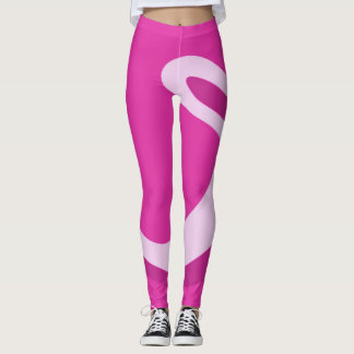 Leggings Légumineuses roses chaudes avec tourbillon rétro