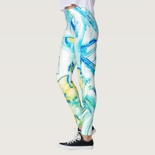 Leggings L'encre courait dans plus d'une direction ? Jaune,