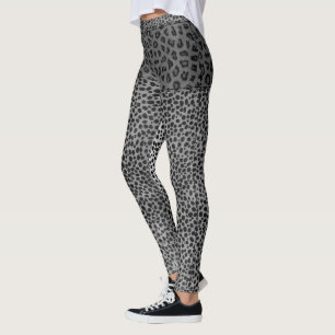Leggings Léopard animal exotique gris blanc noir de guépa