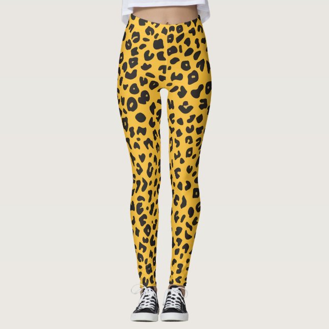 Leggings léopard de texture (Devant)