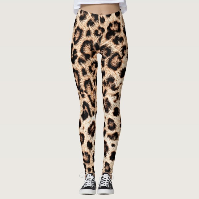 Leggings Leopard Design Motif : Wild Elegance. (Devant)