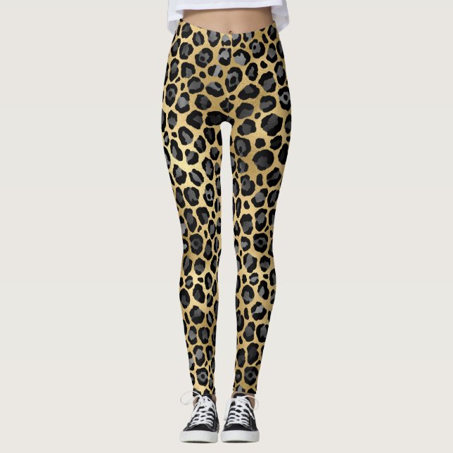 Leggings Leopard d'or (Devant)