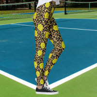 Léopard Exotique Poster de animal Jaune Pickleball