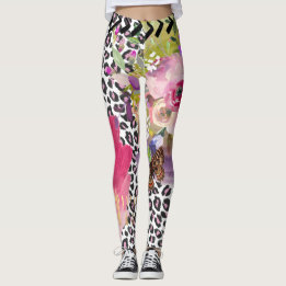 Leggings Léopard génial et guêtres florales