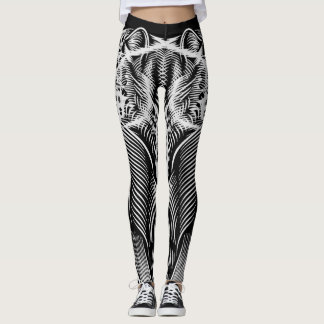 Leggings Leopard Line Flow – Artistic Black & White
