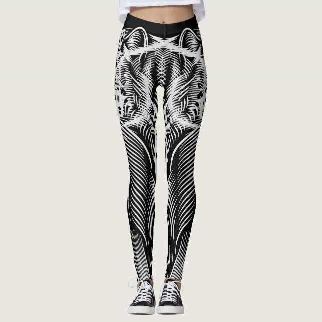 Leggings Leopard Line Flow – Artistic Black & White (Devant)