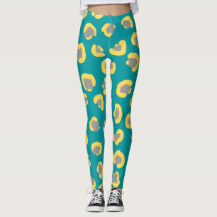 Leggings Léopard moderne Cheetah tigre animaux bleu mignon