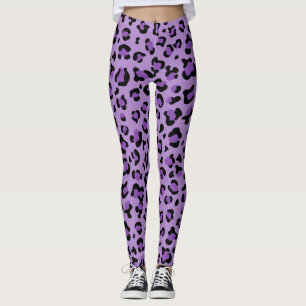 Leggings Leopard Print, Léopard Spots, Purple Leopard