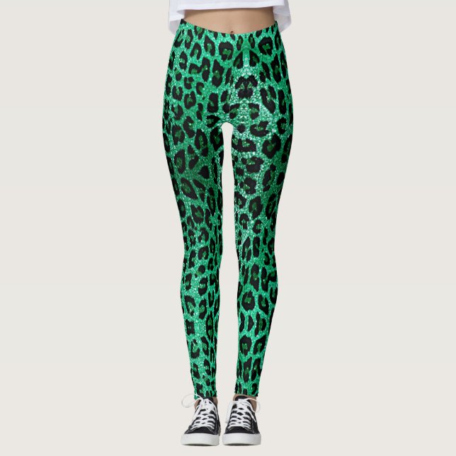 Leggings léopards verts (Devant)