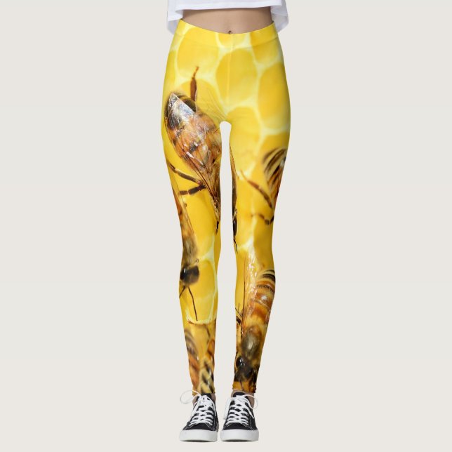 Leggings Les abeilles de miel sur Honeypeb (Devant)