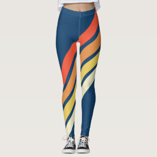 Leggings Les années 70 coloré 80s Retro Stripes