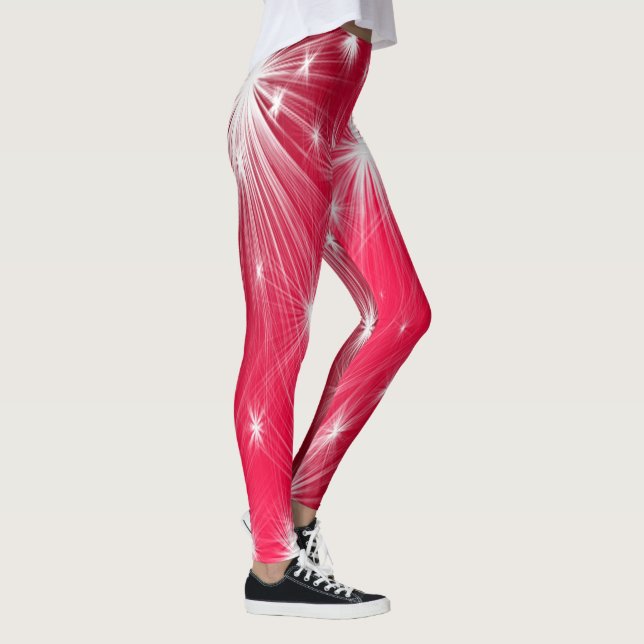 Leggings Les étoiles rouges de Noël avec des flocons de nei (Droite)