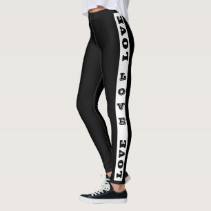 Leggings Les femmes aiment les légumineuses à lettres, Noir