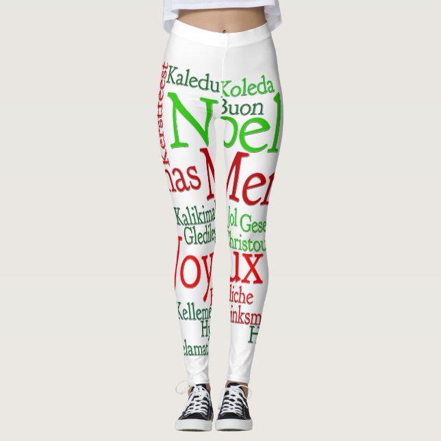 Leggings Les Fêtes De Noël Dans Le Monde Entier (Devant)