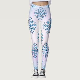 Leggings Les flocons de neige bleus de Noël