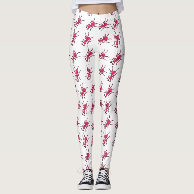 Leggings Les fourmis rouges sur les pattes blanches (Devant)