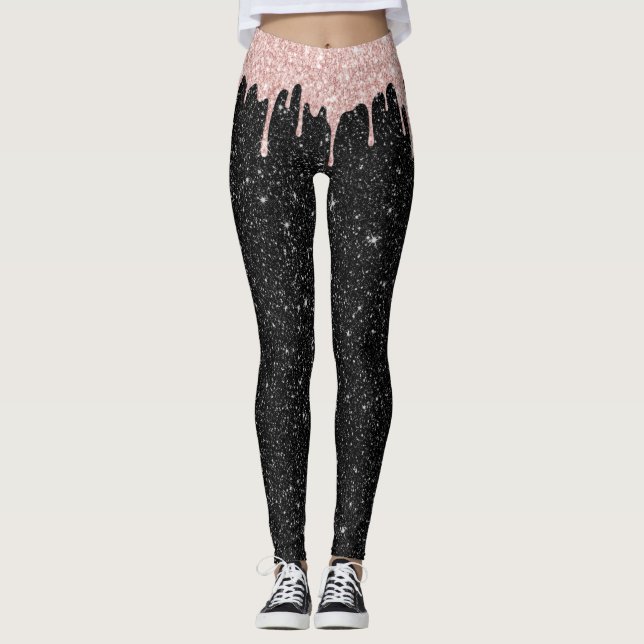 Leggings Les gouttes d'or Rose modernes de la Parties scint (Devant)