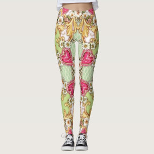 Leggings Les guêtres baroques florales des femmes