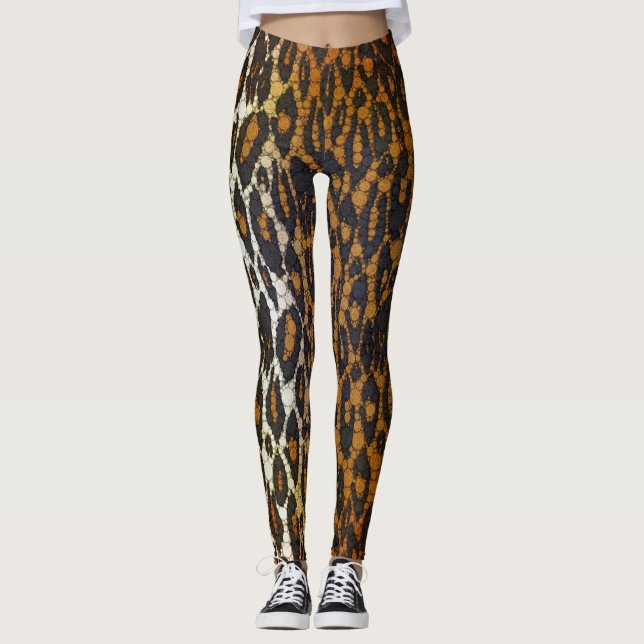 Leggings Les guêtres Brown des femmes noires élégantes (Devant)